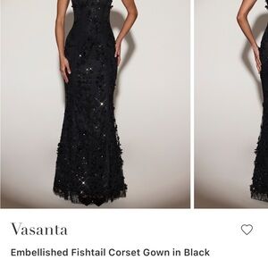 Oh Polly Black Sequin Corset Dress